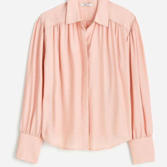 Madewell NT224 black long-Sleeve Button-Front Top size xs NWT - Picture 6 of 12